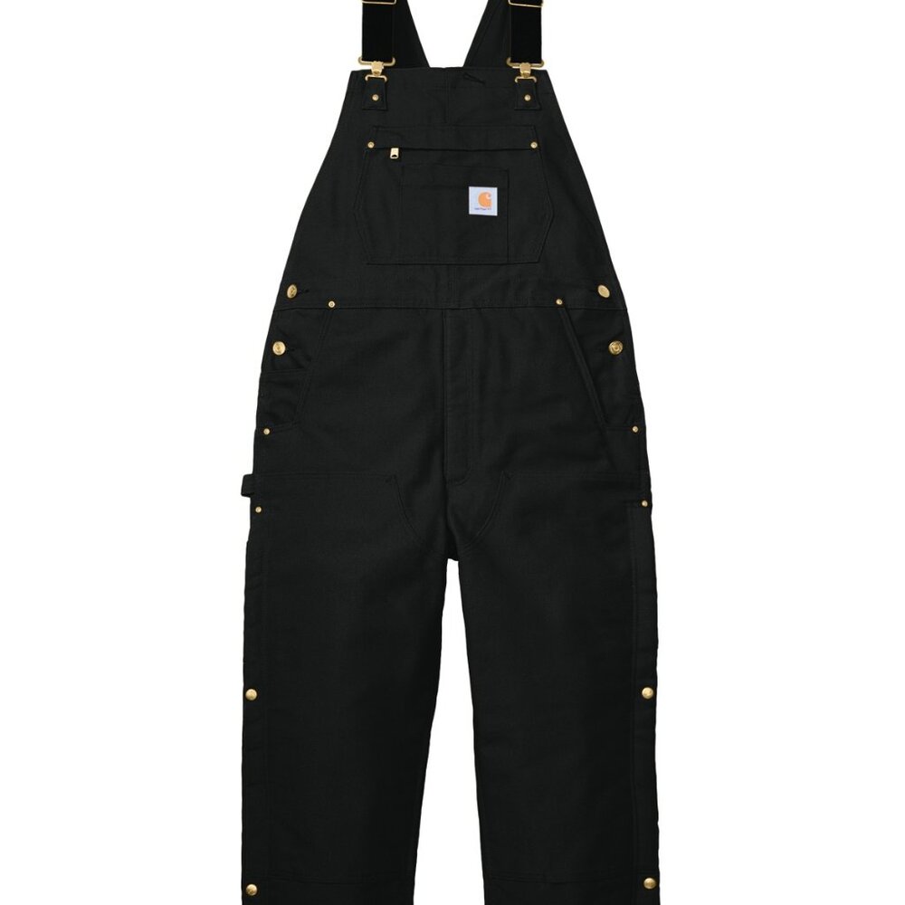 (NWT) Carhartt Mens Firm Duck Insulated Bib Overalls Black